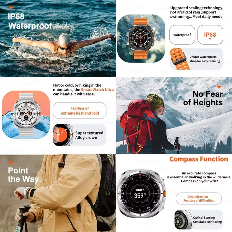Hot Sales 2025 New For Samsung Watch 7 Ultra Smart Watch Men 32GB Memory GPS trackr NFC Bluetooth call Outdoor Sport Smartwatchs