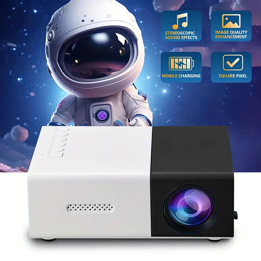 Portable Wired Projector Mobile Phone With Retractable Bracket LED Mini Home Video Equipment 720P HD Screen USB/SD/AV/Hd