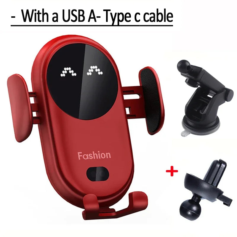 30W Automatic Clamping Infrared Induction Car Wireless Charger Stand for IPhone 11 12 13 14 Pro Max Samsung Galaxy S20 21 Plus