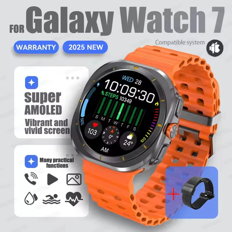 Hot Sales 2025 New For Samsung Watch 7 Ultra Smart Watch Men 32GB Memory GPS trackr NFC Bluetooth call Outdoor Sport Smartwatchs