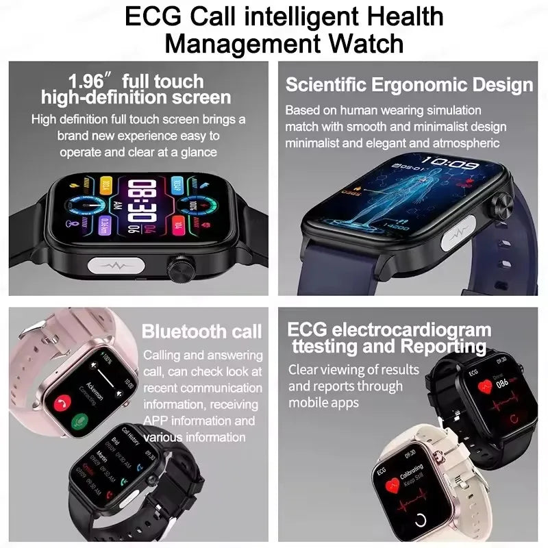 2025New AI Diagnosis Body Composition Health Smart Watch ECG Blood Pressure Uric Acid LIpid Bluetooth Call Bracelets For HUAEWEI