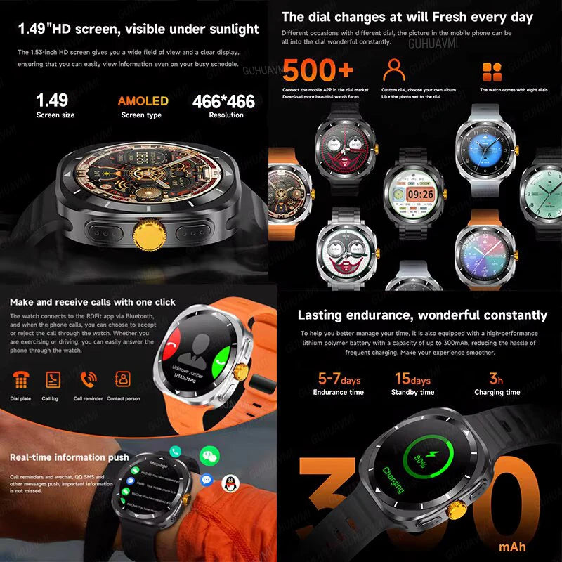 Hot Sales 2025 New For Samsung Watch 7 Ultra Smart Watch Men 32GB Memory GPS trackr NFC Bluetooth call Outdoor Sport Smartwatchs