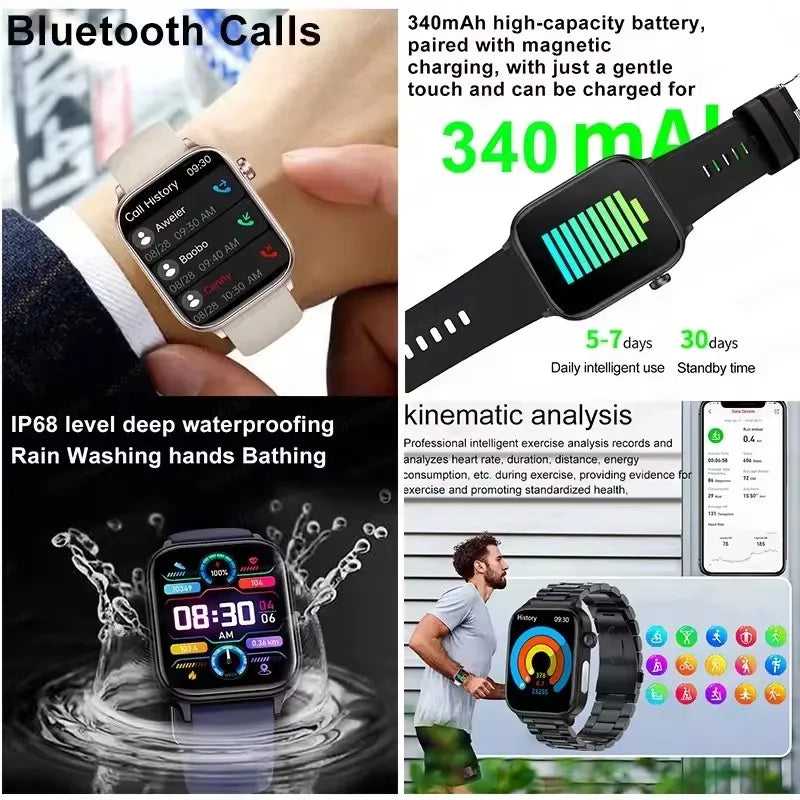2025New AI Diagnosis Body Composition Health Smart Watch ECG Blood Pressure Uric Acid LIpid Bluetooth Call Bracelets For HUAEWEI
