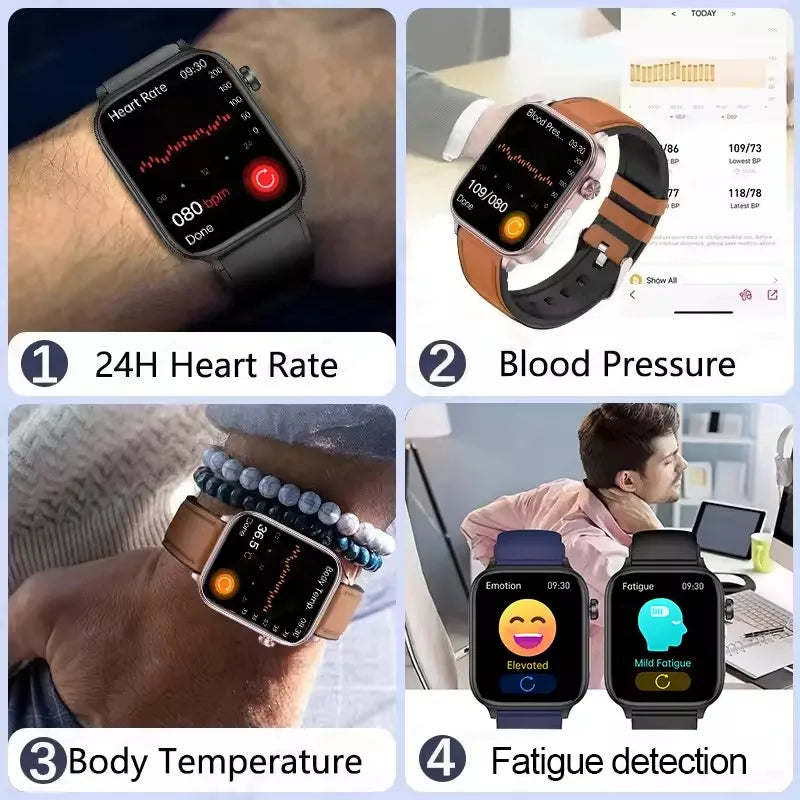 2025New AI Diagnosis Body Composition Health Smart Watch ECG Blood Pressure Uric Acid LIpid Bluetooth Call Bracelets For HUAEWEI