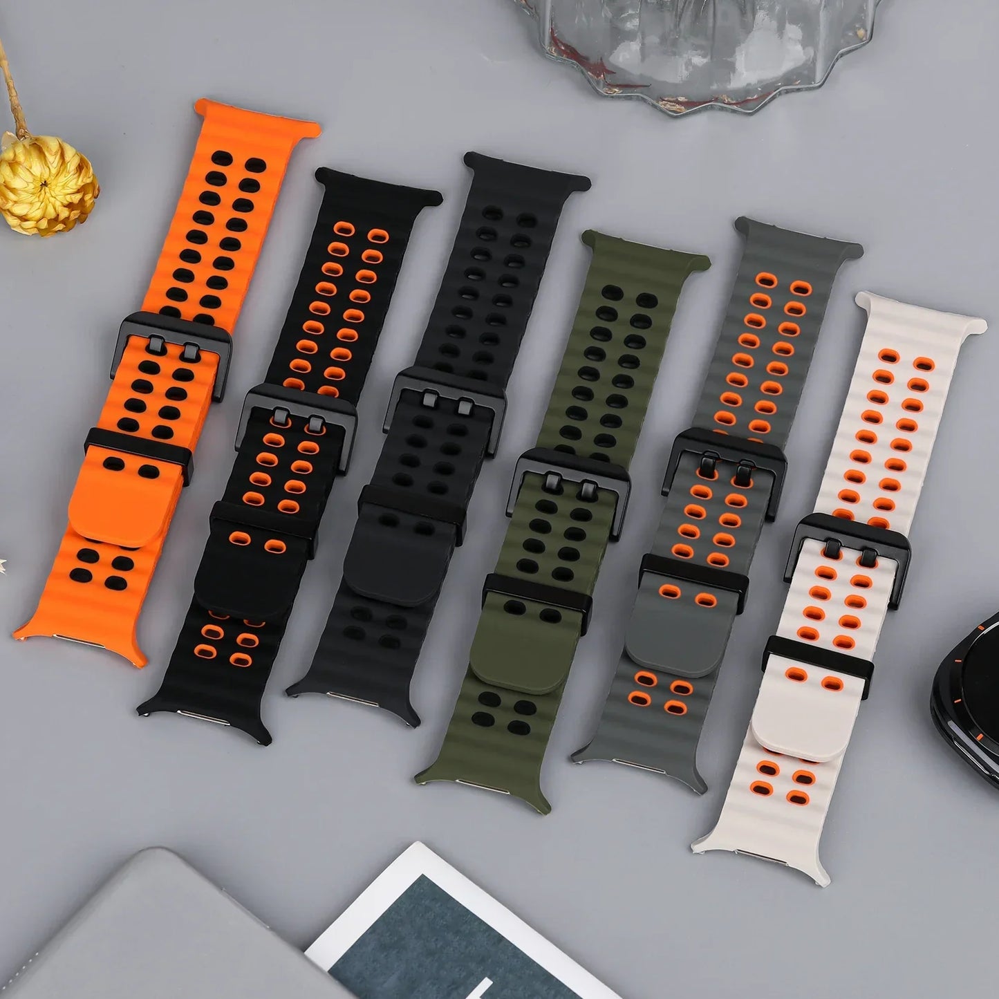Marine Band For Samsung Galaxy Watch Ultra Strap 47mm Accessories Sport Silicone Correa Bracelet Galaxy Watch 7 ultra 47mm Strap