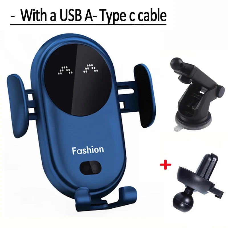 30W Automatic Clamping Infrared Induction Car Wireless Charger Stand for IPhone 11 12 13 14 Pro Max Samsung Galaxy S20 21 Plus