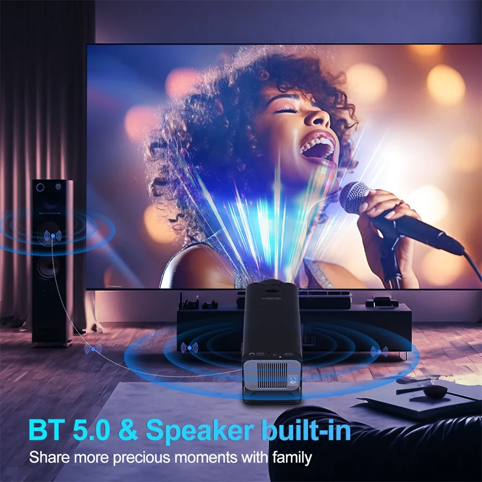 KaiAqua 4K Android 11 Projector Native 1080P 390ANSI HY320 Dual Wifi6 BT5.0 1920*1080P Cinema portable Projetor upgrated HY300