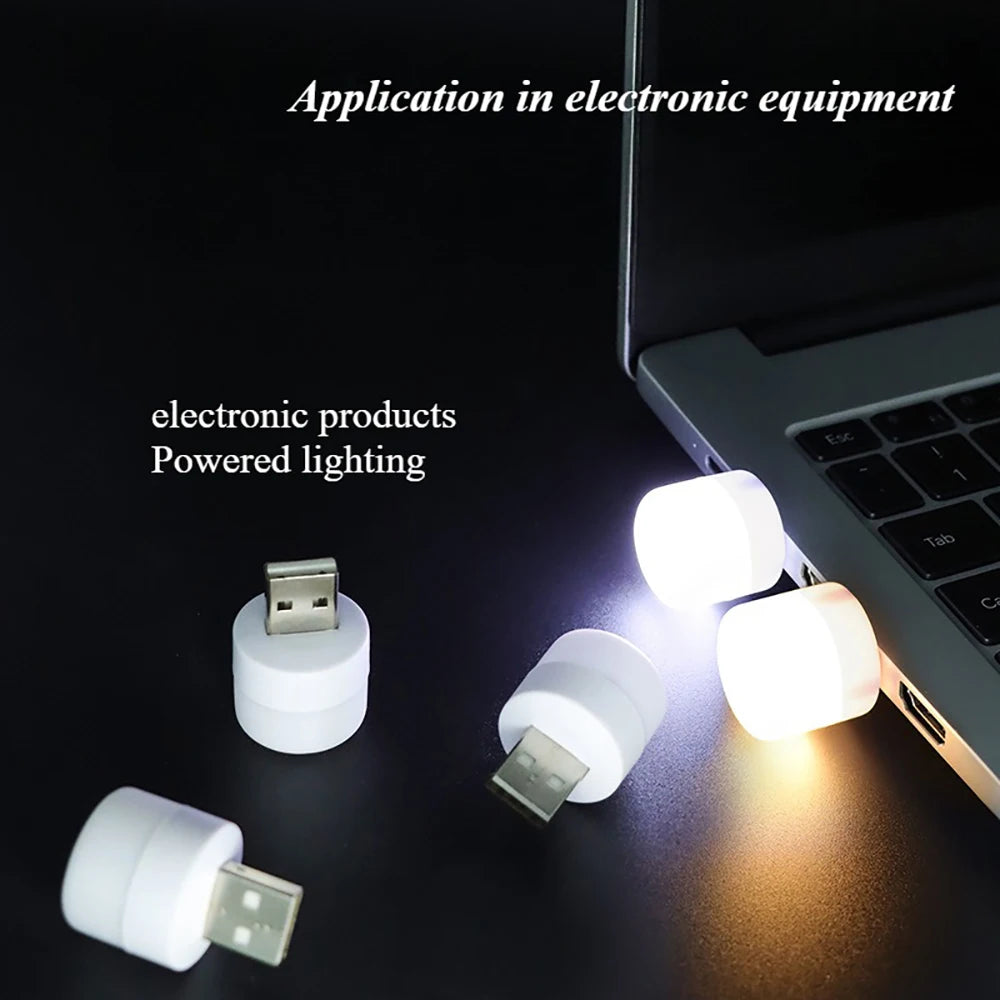 USB Light Mini LED Lamp Lights Table Room Plug Night Book Reading Decorating Items Warm White Eye Protections Wholesale Bedroom