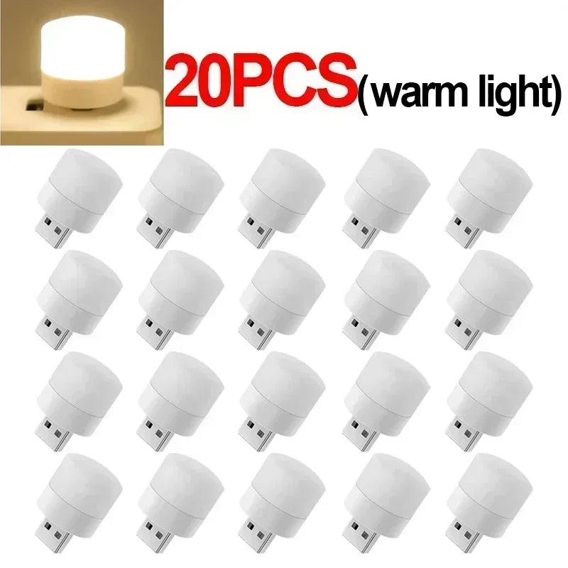 USB Light Mini LED Lamp Lights Table Room Plug Night Book Reading Decorating Items Warm White Eye Protections Wholesale Bedroom