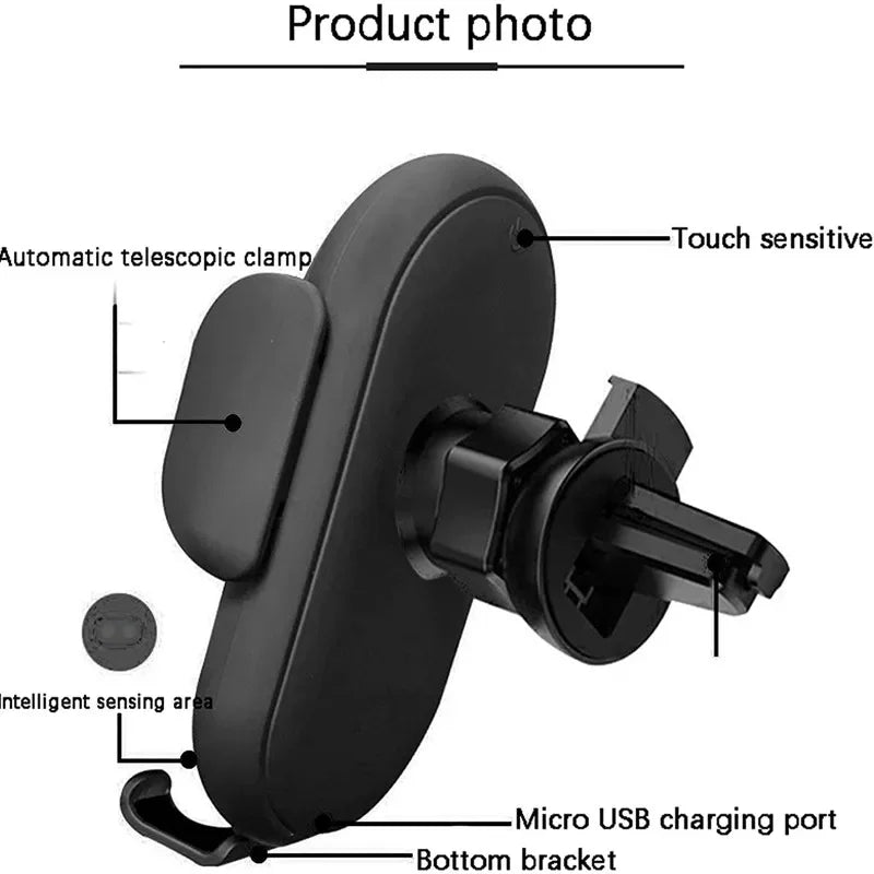 30W Automatic Clamping Infrared Induction Car Wireless Charger Stand for IPhone 11 12 13 14 Pro Max Samsung Galaxy S20 21 Plus