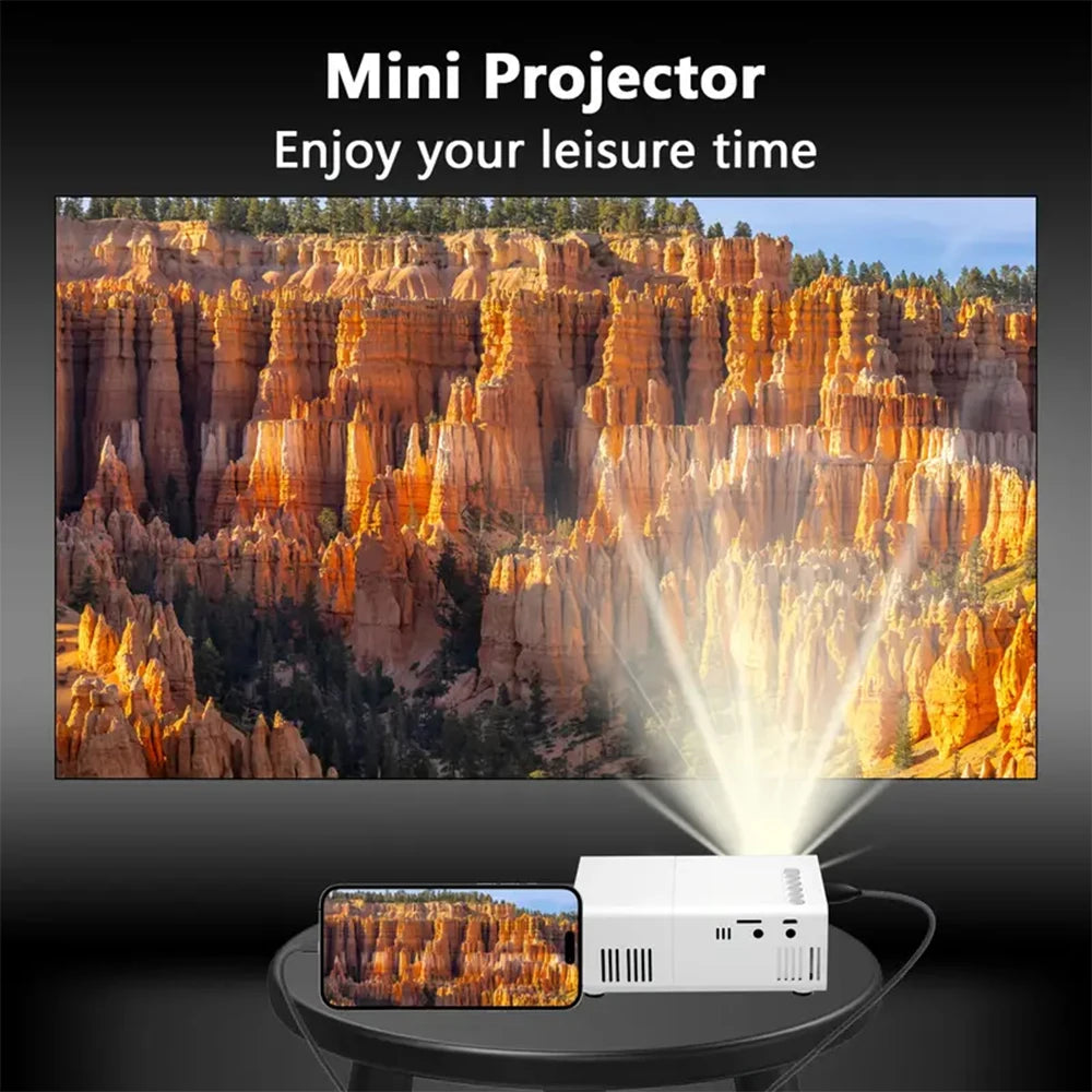 Mini Projector Multimedia LED Home Theater 1080P Portable Projector Devices USB/SD/AV/Hd for Outdoor Movie