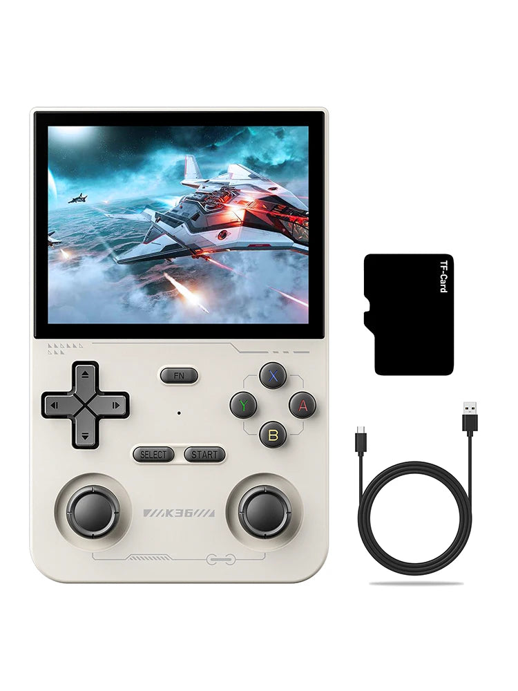 New K36 Retro Handheld Game Console Linux System Portable Video Consoles 3.5inch IPS Screen Pocket Handheld 128G Games Players 
