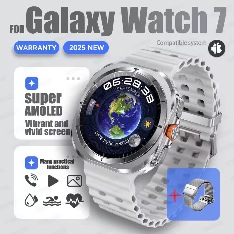 Hot Sales 2025 New For Samsung Watch 7 Ultra Smart Watch Men 32GB Memory GPS trackr NFC Bluetooth call Outdoor Sport Smartwatchs