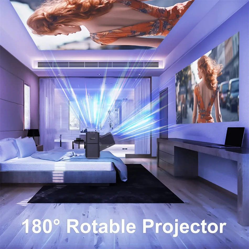 KaiAqua 4K Android 11 Projector Native 1080P 390ANSI HY320 Dual Wifi6 BT5.0 1920*1080P Cinema portable Projetor upgrated HY300