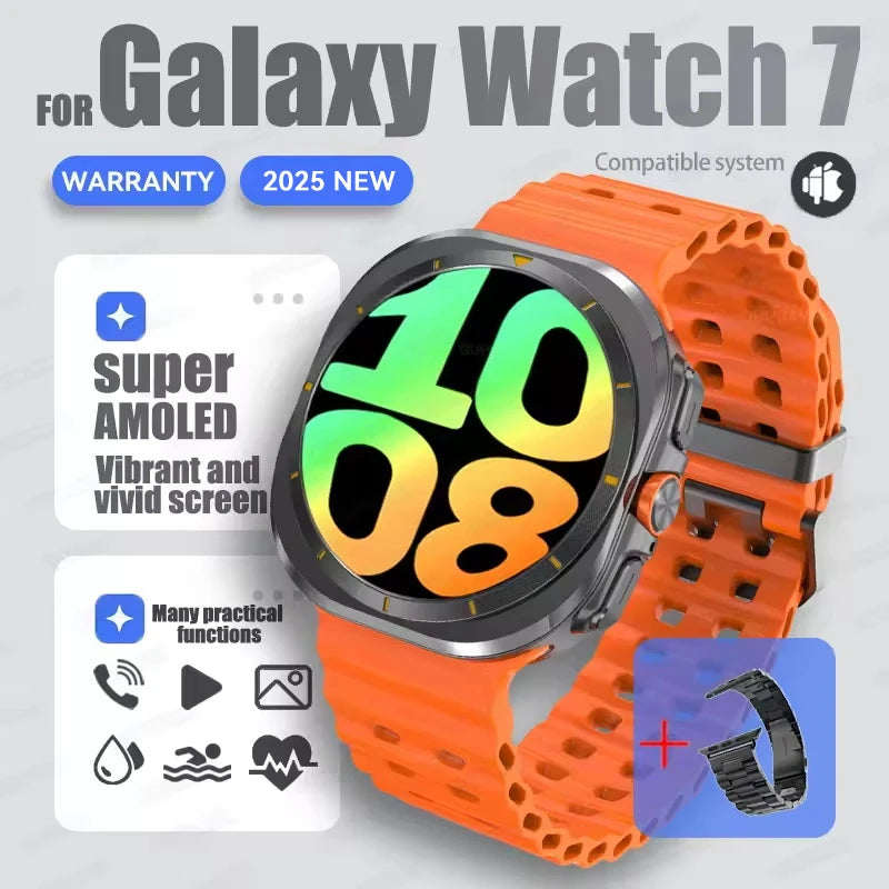 Hot Sales 2025 New For Samsung Watch 7 Ultra Smart Watch Men 32GB Memory GPS trackr NFC Bluetooth call Outdoor Sport Smartwatchs