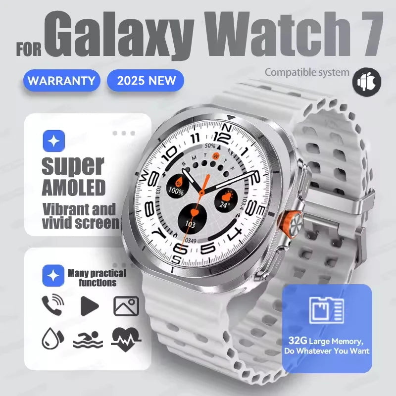 Hot Sales 2025 New For Samsung Watch 7 Ultra Smart Watch Men 32GB Memory GPS trackr NFC Bluetooth call Outdoor Sport Smartwatchs