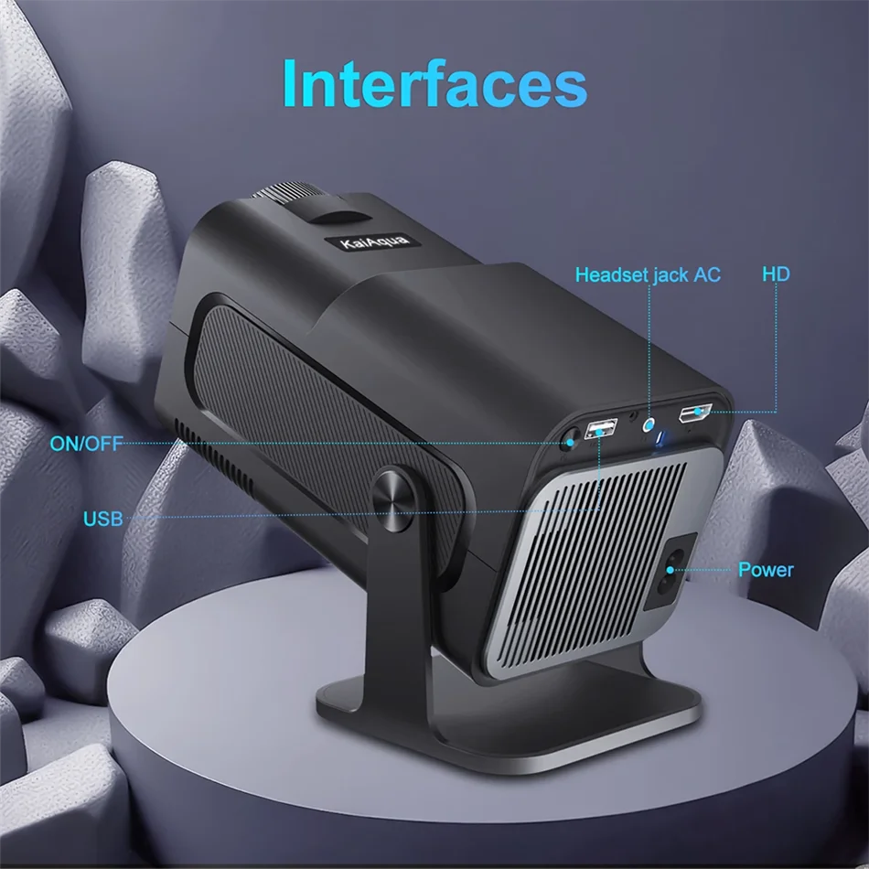 KaiAqua 4K Android 11 Projector Native 1080P 390ANSI HY320 Dual Wifi6 BT5.0 1920*1080P Cinema portable Projetor upgrated HY300