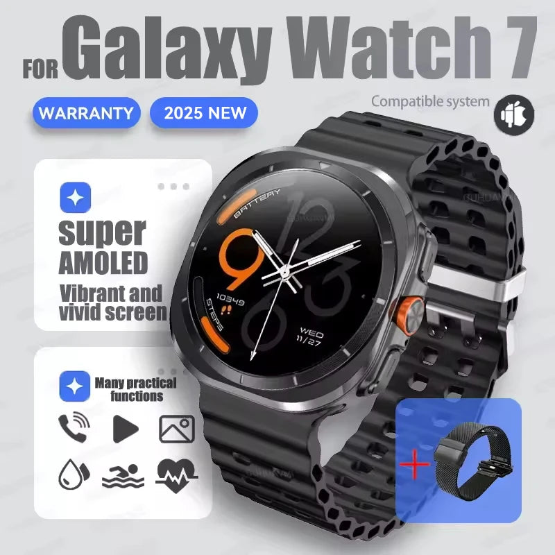 Hot Sales 2025 New For Samsung Watch 7 Ultra Smart Watch Men 32GB Memory GPS trackr NFC Bluetooth call Outdoor Sport Smartwatchs