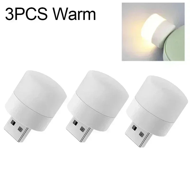 USB Light Mini LED Lamp Lights Table Room Plug Night Book Reading Decorating Items Warm White Eye Protections Wholesale Bedroom