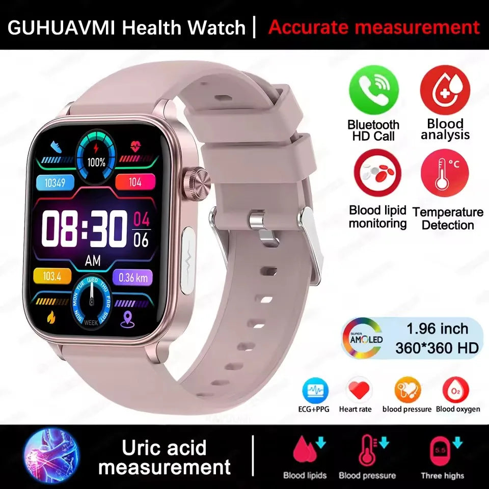 2025New AI Diagnosis Body Composition Health Smart Watch ECG Blood Pressure Uric Acid LIpid Bluetooth Call Bracelets For HUAEWEI