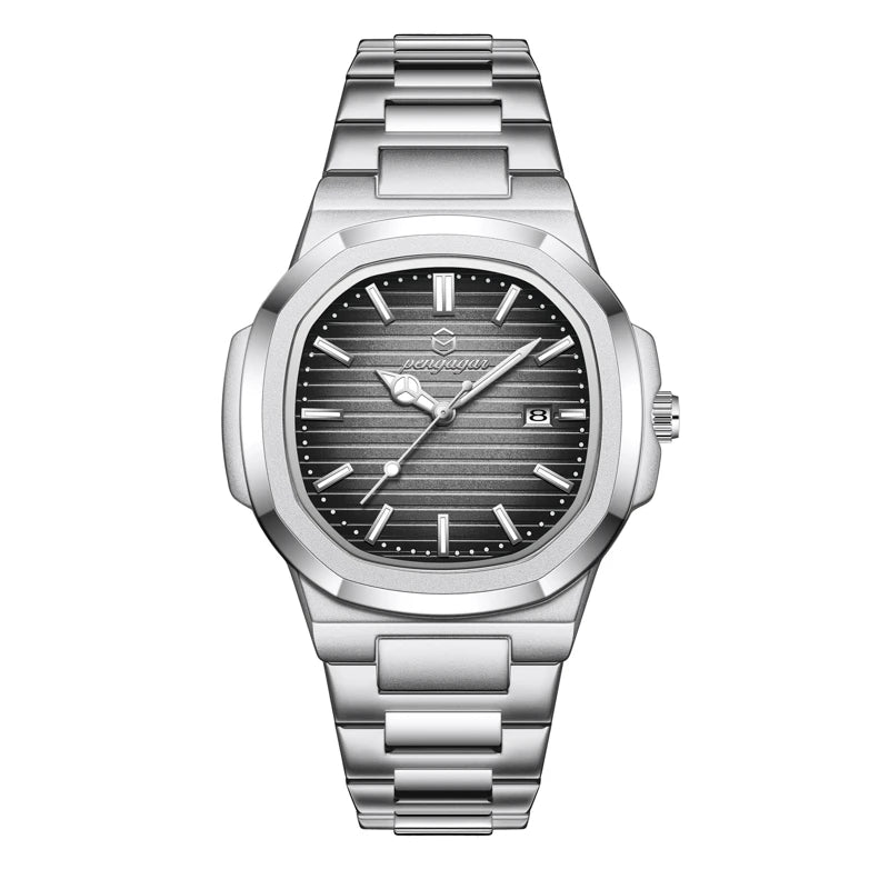 2025 New Luxury Military Man Watch Square Waterproof Luminous Date Week Men Watch Stainless Steel Quartz Men's Watches Reloj+box