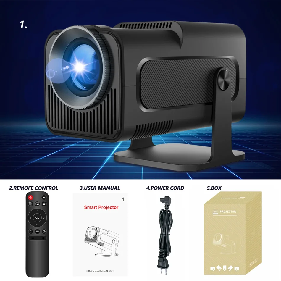 KaiAqua 4K Android 11 Projector Native 1080P 390ANSI HY320 Dual Wifi6 BT5.0 1920*1080P Cinema portable Projetor upgrated HY300