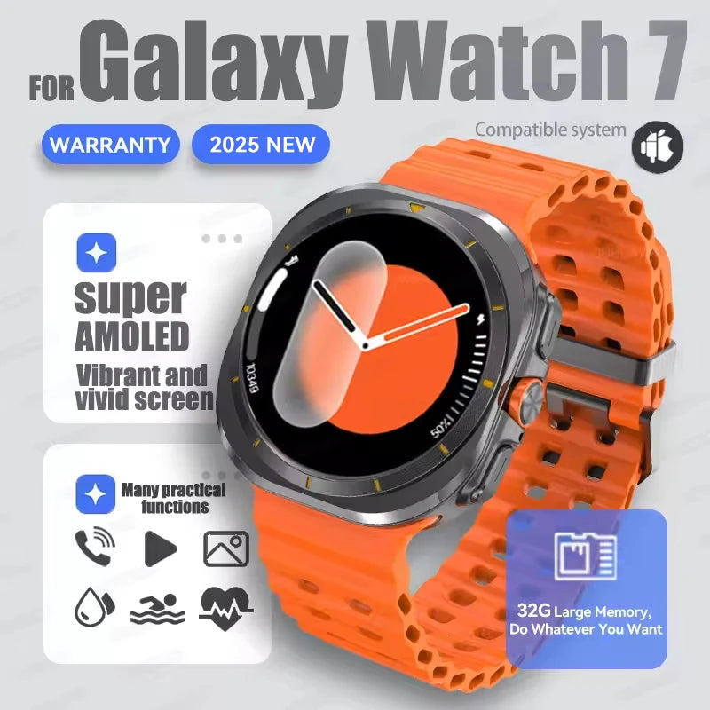 Hot Sales 2025 New For Samsung Watch 7 Ultra Smart Watch Men 32GB Memory GPS trackr NFC Bluetooth call Outdoor Sport Smartwatchs