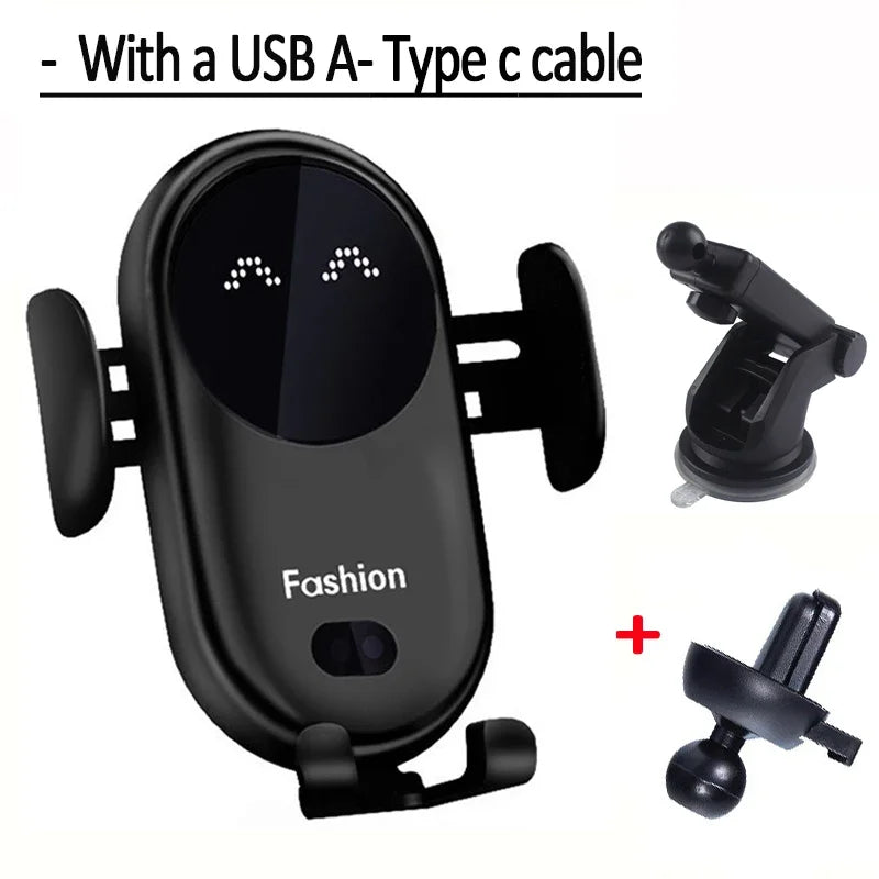 30W Automatic Clamping Infrared Induction Car Wireless Charger Stand for IPhone 11 12 13 14 Pro Max Samsung Galaxy S20 21 Plus