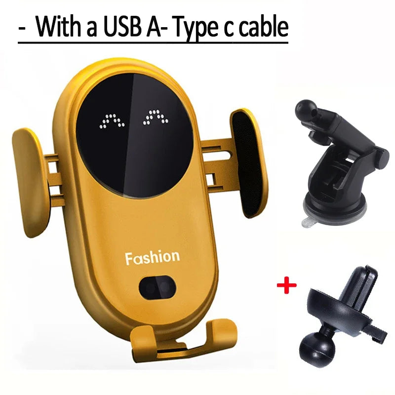 30W Automatic Clamping Infrared Induction Car Wireless Charger Stand for IPhone 11 12 13 14 Pro Max Samsung Galaxy S20 21 Plus