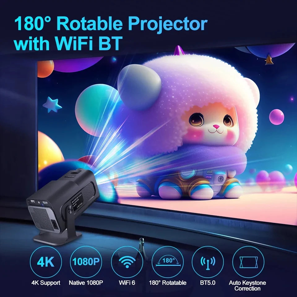 KaiAqua 4K Android 11 Projector Native 1080P 390ANSI HY320 Dual Wifi6 BT5.0 1920*1080P Cinema portable Projetor upgrated HY300