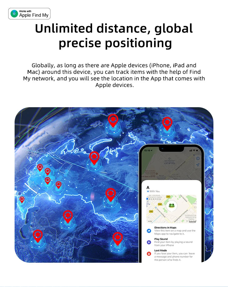 Timethinker Bluetooth GPS Tag Tracker Smart Locator Bag Kids Finder Works with Apple Find My ITag Anti Lost Reminder Device MF1