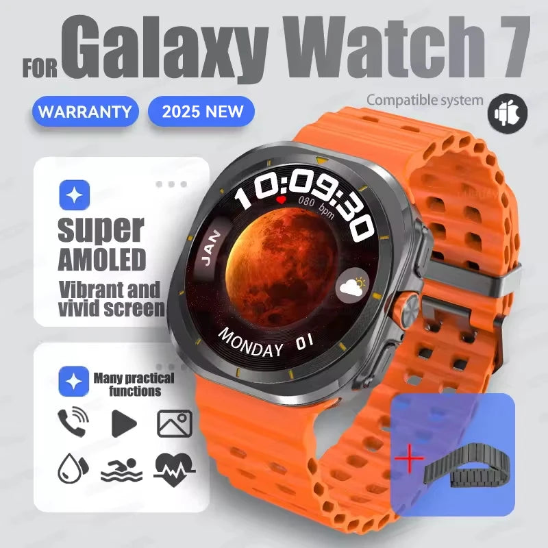 Hot Sales 2025 New For Samsung Watch 7 Ultra Smart Watch Men 32GB Memory GPS trackr NFC Bluetooth call Outdoor Sport Smartwatchs
