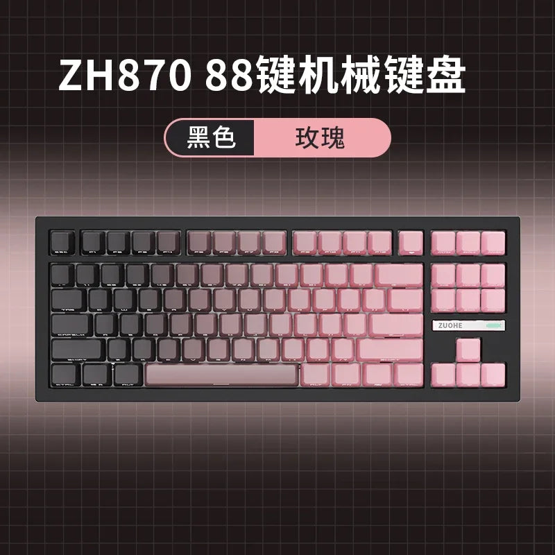 Zuohe Zh870 Mechanical Keyboard Three Mode Wireless Bluetooth RGB Hot Swap Gaming Keyboards Customized PBT Keycap Laptop Gift