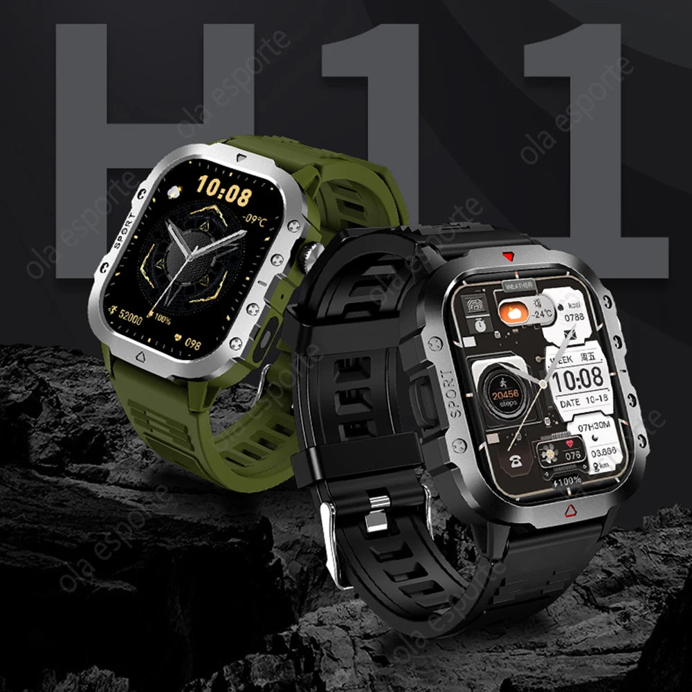 2025 New LED Flashlight Men Outdoor Smart Watch Wireless Call Sports Fitness Tracker Health Monitor Smartwatch For Xiaomi Huawei