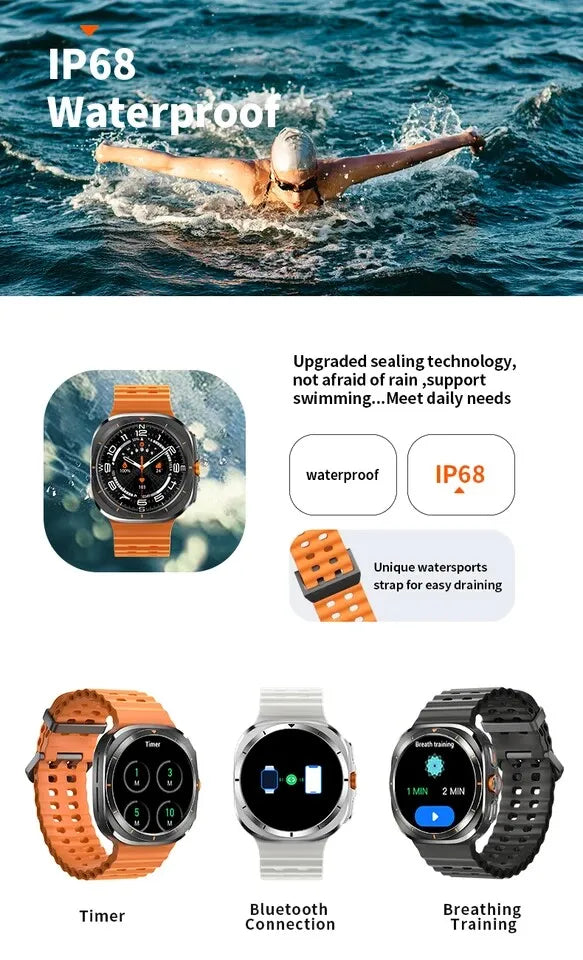 New 2025 Galaxy Watch 7 Ultra 47mm Smart Watch Bluetooth Call Men GPS NFC AMOLED Fitness Tracker Health Smartwatch For Samsung