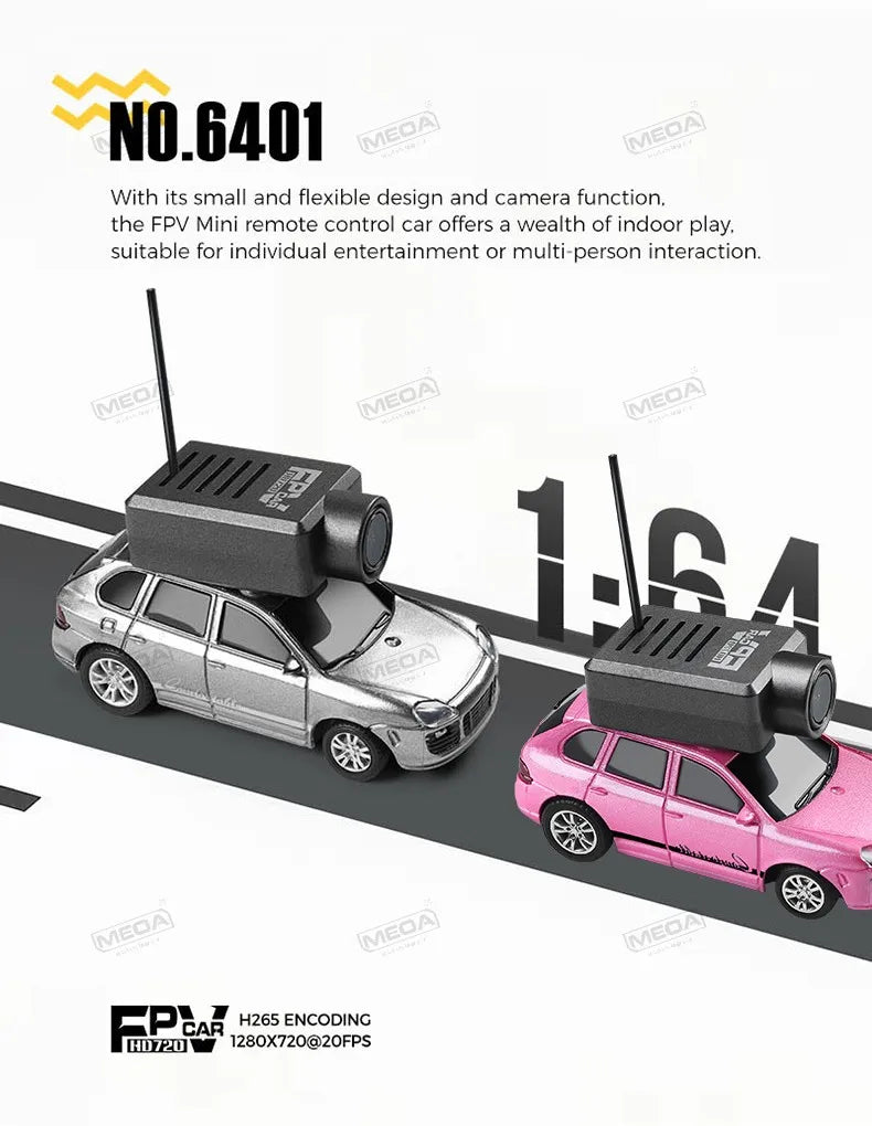 Wltoys 6401-C 1/64 FPV Mini RC Car&Runway Mats 2.4GHz First Person View Gyroscope Remote Control Car with HD Camera Racing Toy