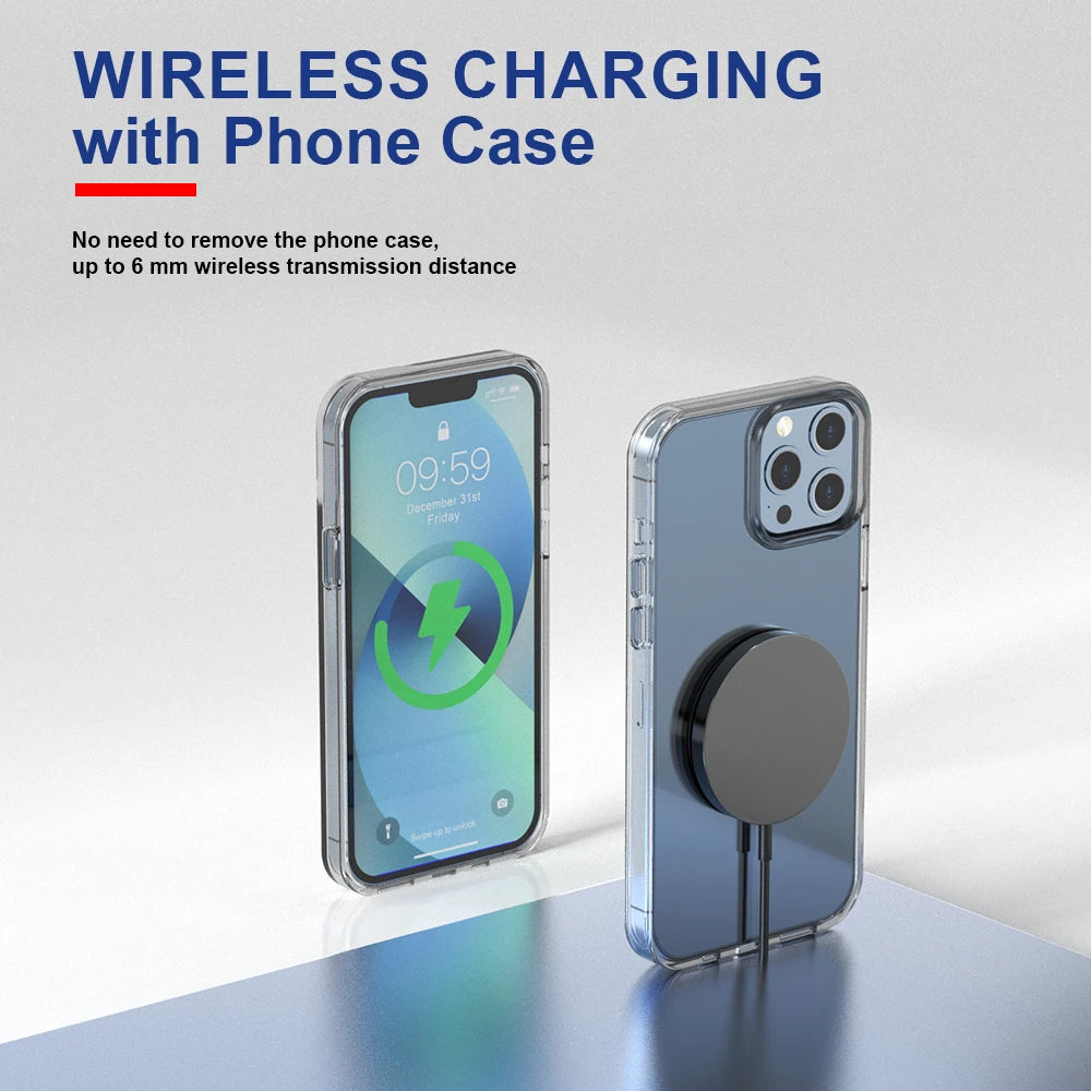 Magnetic Wireless Charger Pad 15W Fast Charging Stand for iPhone 15 14 13 12 Pro Airpods PD Phone Chargers