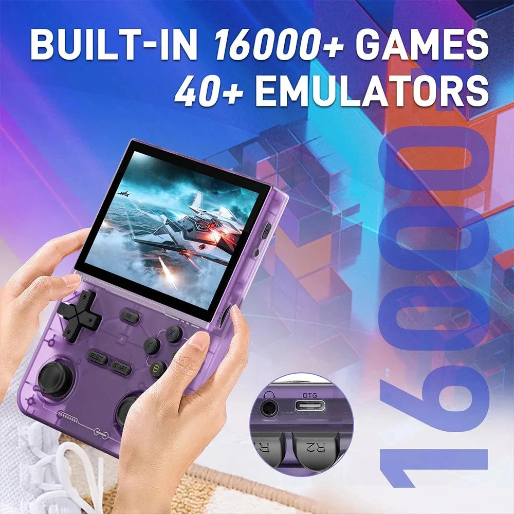 New K36 Retro Handheld Game Console Linux System Portable Video Consoles 3.5inch IPS Screen Pocket Handheld 128G Games Players ﻿