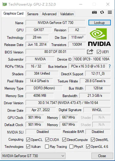 MLLSE GT 730 4GB Graphics Card GDDR3 128Bit DVI VGA PCI-E 3.0 Geforce GPU Gt 730 Gaming Video Card Placa De Video