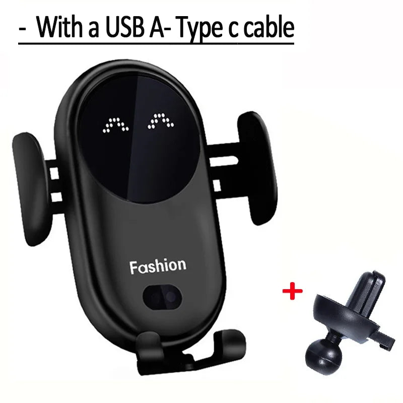 30W Automatic Clamping Infrared Induction Car Wireless Charger  Stand for IPhone 11 12 13 14 Pro Max Samsung Galaxy S20 21 Plus