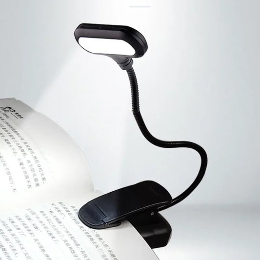 Mini Portable LED Book Light Eye Protection Reading Light Flexible Clip-On Desk Lamp Battery Powered Bedroom Study Night Light