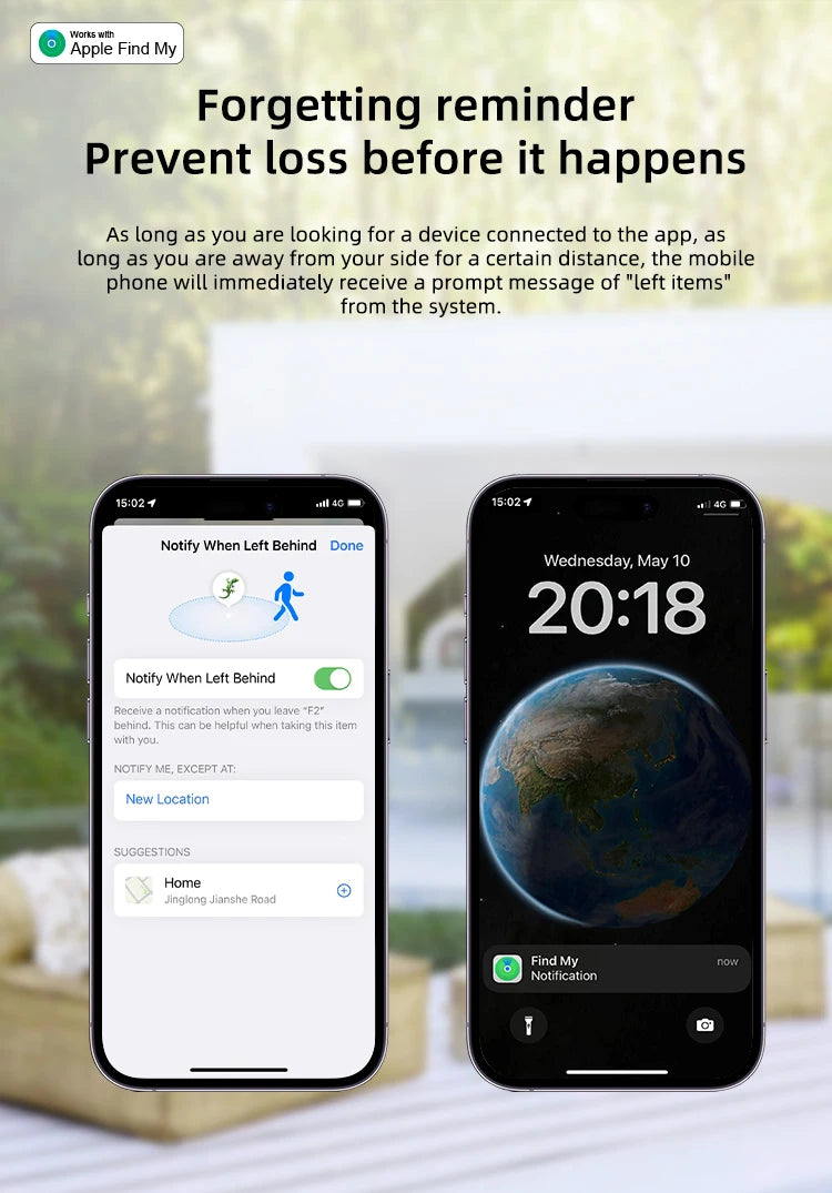 Timethinker Bluetooth GPS Tag Tracker Smart Locator Bag Kids Finder Works with Apple Find My ITag Anti Lost Reminder Device MF1