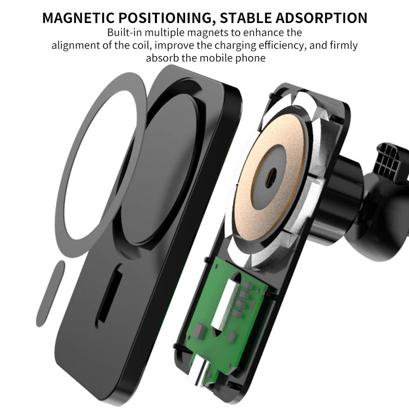 30W Magnetic Car Wireless Chargers Air Vent Phone Holder for iphone15 14 13 12 11Pro Max Macsafe Car Charger Fast Charging Stand