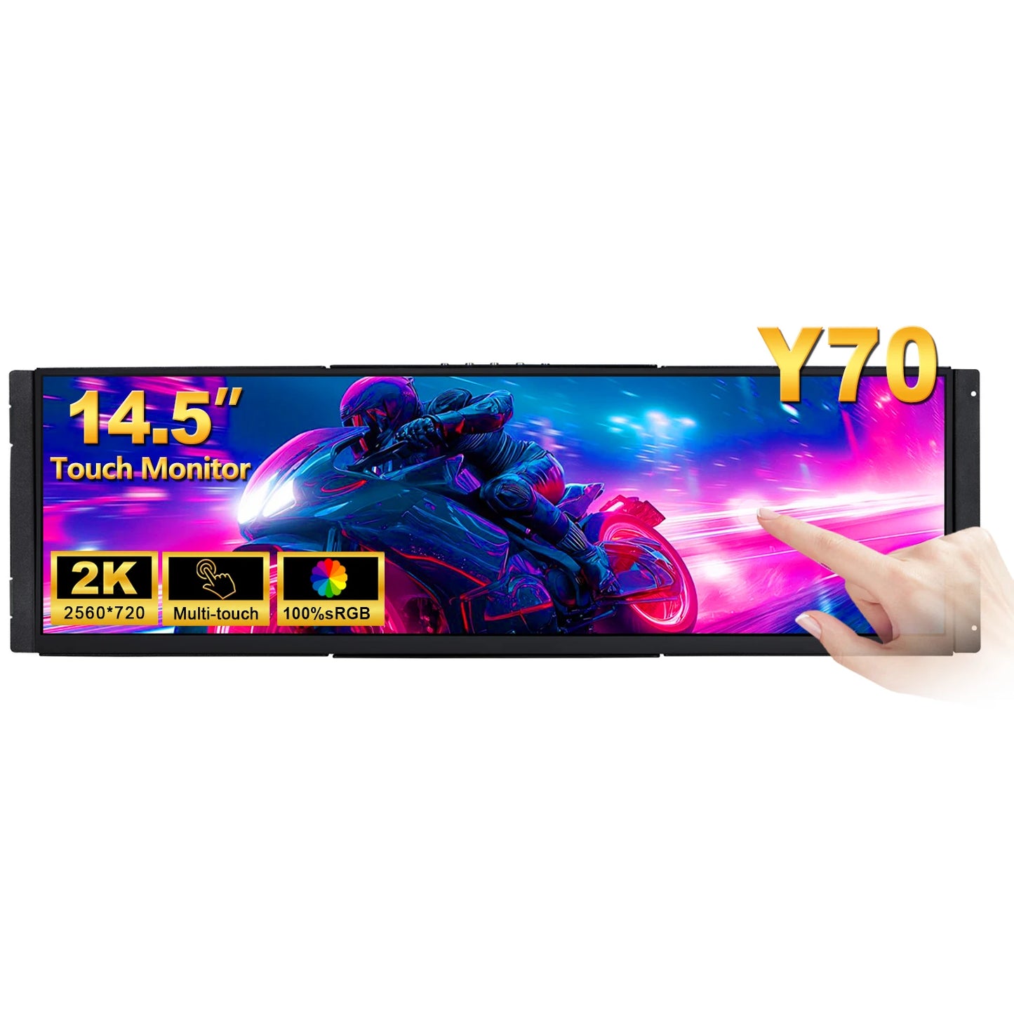 Wisecoco 12.6/14.5 Inch 2K IPS PC Laptop Gaming Touch Screen Monitor CPU GPU Temperature Monitoring Display for Y60/Y70 Case