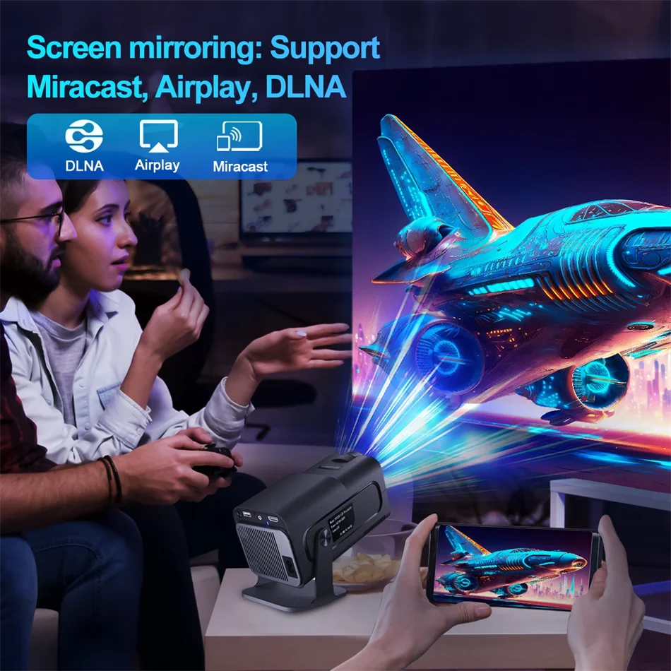 KaiAqua 4K Android 11 Projector Native 1080P 390ANSI HY320 Dual Wifi6 BT5.0 1920*1080P Cinema portable Projetor upgrated HY300