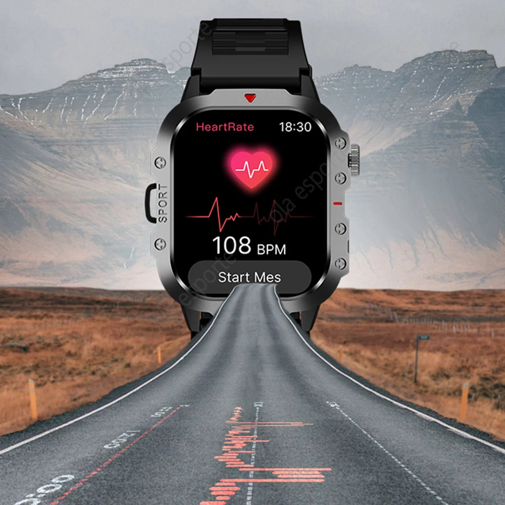 2025 New LED Flashlight Men Outdoor Smart Watch Wireless Call Sports Fitness Tracker Health Monitor Smartwatch For Xiaomi Huawei