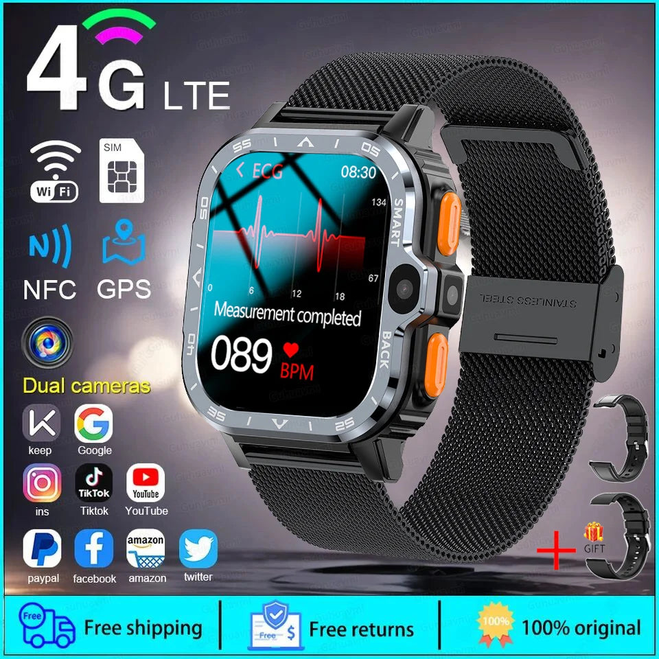New For XIAOMI PGD Android Smart Watch Men GPS 16G/64G ROM Storage HD Dual Camera  2G 4G SIM WIFI Wireless Fast Internet Access