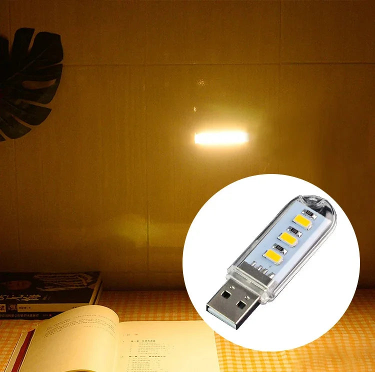 1pc Mini USB LED Lamp With Flexible Arm Portable LED Reading Light Eye-Protection Energy-Saving Mini Night Light Laptop Desktop