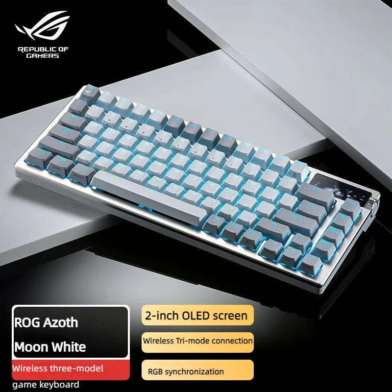 ROG Azoth Mechanical Keyboard the third mock examination Game Keyboard Hot Plug Customized 75% with Gasket Structure OLED