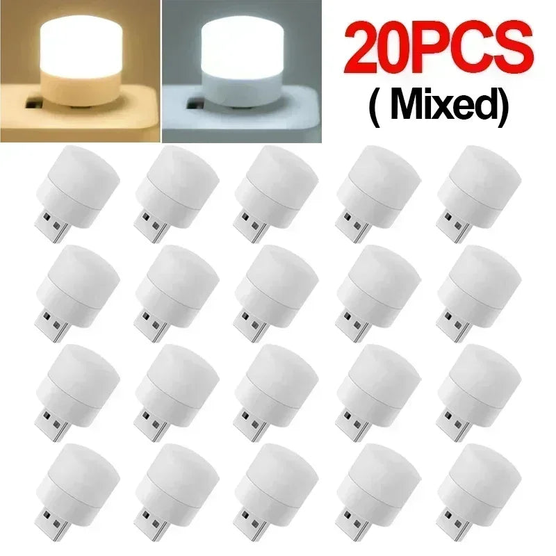 USB Light Mini LED Lamp Lights Table Room Plug Night Book Reading Decorating Items Warm White Eye Protections Wholesale Bedroom